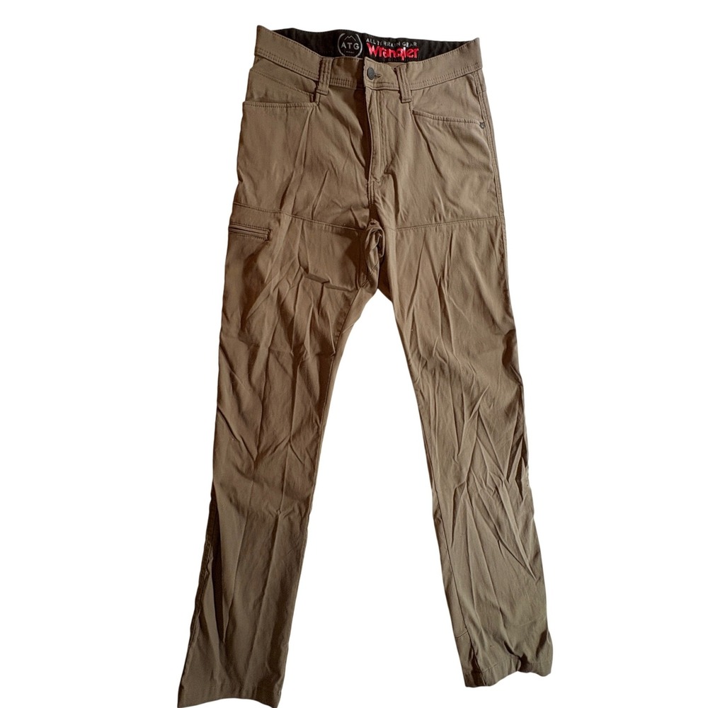 Wrangler ATG Pants Mens 32x34 Brown Nylon Stretch Hiking Outdoor Utility Pants